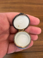Vintage Limoges France Peint Main Mini Trinket Box Cat