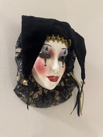 Vintage Ceramic Arlequin Jester Mask Wall Decor