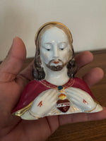 Vintage Art Porcelain Secret Heart of Jesus Figure