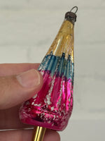 Vintage Czechoslovakian Blown Glass Umbrella Christmas Ornament
