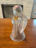 Vintage Iridescent Fenton Glass Angel Figurine Bell