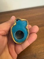 Vintage Enameled Brass Chinese Cloisonne Cat Figure