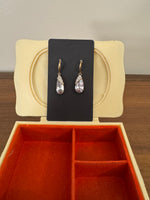 Gold-tone Crystals Teardrop Dangle Earrings