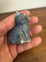 Vintage Enameled Brass Chinese Cloisonne Cat Figure