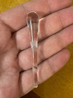 Clear Crackled Glass Perfume Bottle with Stem