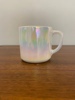 Vintage Federal Glass Iridescent Milk Glass Coffee Mug