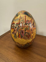 Vintage Porcelain Egg Hand-painted Gilded Geisha Women China