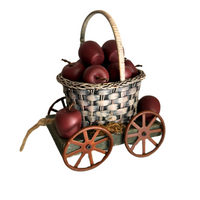 Rustic Vintage Wooden Cart Apples or Cherries Basket