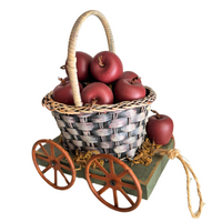 Rustic Vintage Wooden Cart Apples or Cherries Basket