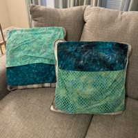 Quilt Handmade Square Cushion Throw-Pillow Cover Set 2 PCS
