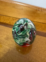 Handmade Glass Art Paperweight Multicolor Egg