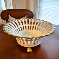 Portuguese Vintage Regency-style Porcelain Centerpiece Bowl