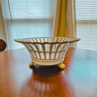 Portuguese Vintage Regency-style Porcelain Centerpiece Bowl