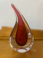 Poland Glass Art Teardrop Shaped Sculpture