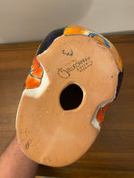 Mexican Blueorange Pottery Skull Day of the Dead