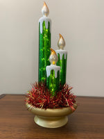 LED Illuminated Mercury-Glass Candles Christmas Holiday Decor