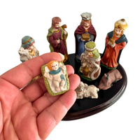 Porcelain Nativity Set with Wooden Base