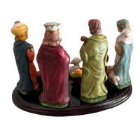 Porcelain Nativity Set with Wooden Base