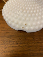 Vintage Milky Glass Hobnail Raffled Hurricane Lamp