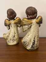Vintage Papier-Mache Angel Figurine Set of 2 Japan
