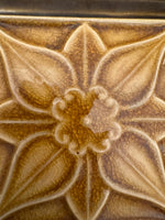 Vintage Ceramic Floral Majolica Style Tile Coaster Set of 4