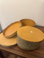 Vintage Oval Printed Embossed Cardboard Gift Box Set