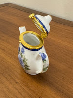 Vintage Mini Teapot Porcelain Trinket Box