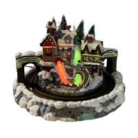 Vintage Avon Fiber Optic Christmas Holiday Village with Animated Train