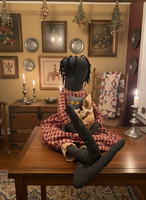 Early American Primitve Style Decor Doll with Cats