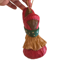 Santa Claus Carved Wood Rustic Looking Christmas Ornament