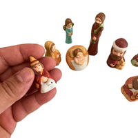 Vintage Mini Porcelain Nativity Set of 8 Pieces