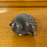 Handmade Glass Art Paperweight Snail-Shell Controlled Bubble in Clear