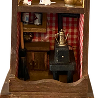 Vintage Christmas Diorama Wooden Miniatures Shelf Doll-House Holiday