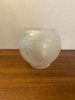 Vintage Glass Globe Lamp Shade Art Deco Pattern Frosted and Clear Replacement