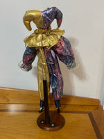 Vintage Porcelain Jester-Clown Doll Music Box with Stand