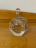 Handmade Clear Glass Art Paperweight Apple Shaped