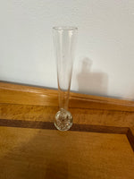 Handblown Glass Art Clear Controlled Bubbles Skinny One-flower Vase