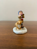 Vintage Geo Z Lefton Hand Painted Child and Dog 12224B Christmas Decor