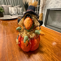 Papier Mache Scarecrow Crow Holiday Fall Halloween Season