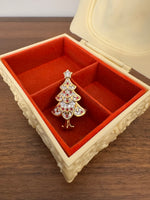 Swarovski Crystals Christmas Tree Brooch Pin READ