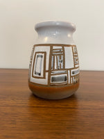 Vintage Lapid Israel Ceramic Vase MCM Geometric Design Pottery