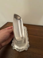 Vintage Ornate Rectangular Silver-plated Lidded Butter Dish