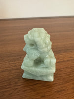 Vintage Hand Carved Green Jade Jadeite Foo Lion Foo Dog Figure