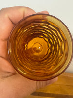 Vintage Small Amber Indiana Glass Whitehall Footed Tumblers Set of 4 Glasses 4oz
