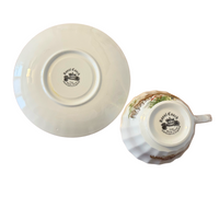 Vintage Royal Coach Staffordshire England Fine Bone-China Cup-Saucer