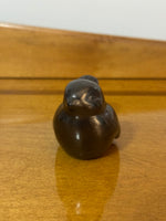 Handmade Burnished Black Ceramic Bird Figure