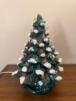 Ceramic Vintage Xmas Tree with Plastic Lights