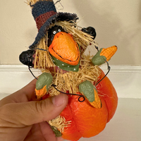 Papier Mache Scarecrow Crow Holiday Fall Halloween Season