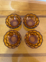 Vintage Amber Glass Imperial Dessert Bowl Set of 4