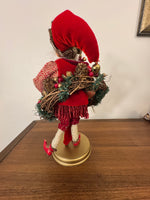 Santa Playing-Dancing The Hula Hoop Wreath with an Elf Holiday Figure Decor